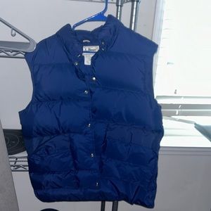 L.L Bean Baby Blue Puffer Vest Button Up